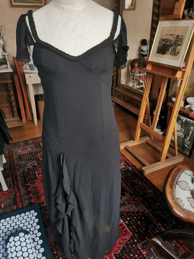 Mooi zwart avondkleedje, Ophalen of Verzenden, Zo goed als nieuw, Maat 38/40 (M), Zwart