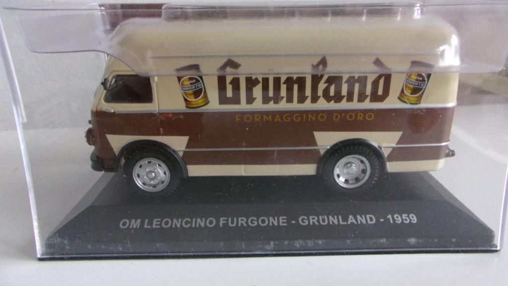 OM LEONCINO FOURGON 59 "GRÜNLAND" 1/43 COMME NEUF, Enlèvement ou Envoi, Comme neuf, Voiture, Autres marques