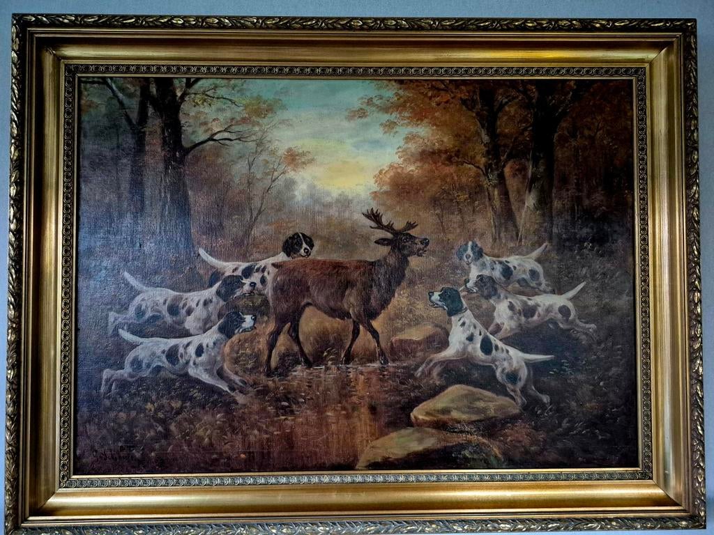 Jachttafereel met honden van Schouten, Ophalen