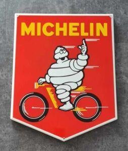 Michelin bibendum zwaar emaillen reclame borden veel andere, Collections, Marques & Objets publicitaires, Comme neuf, Panneau publicitaire