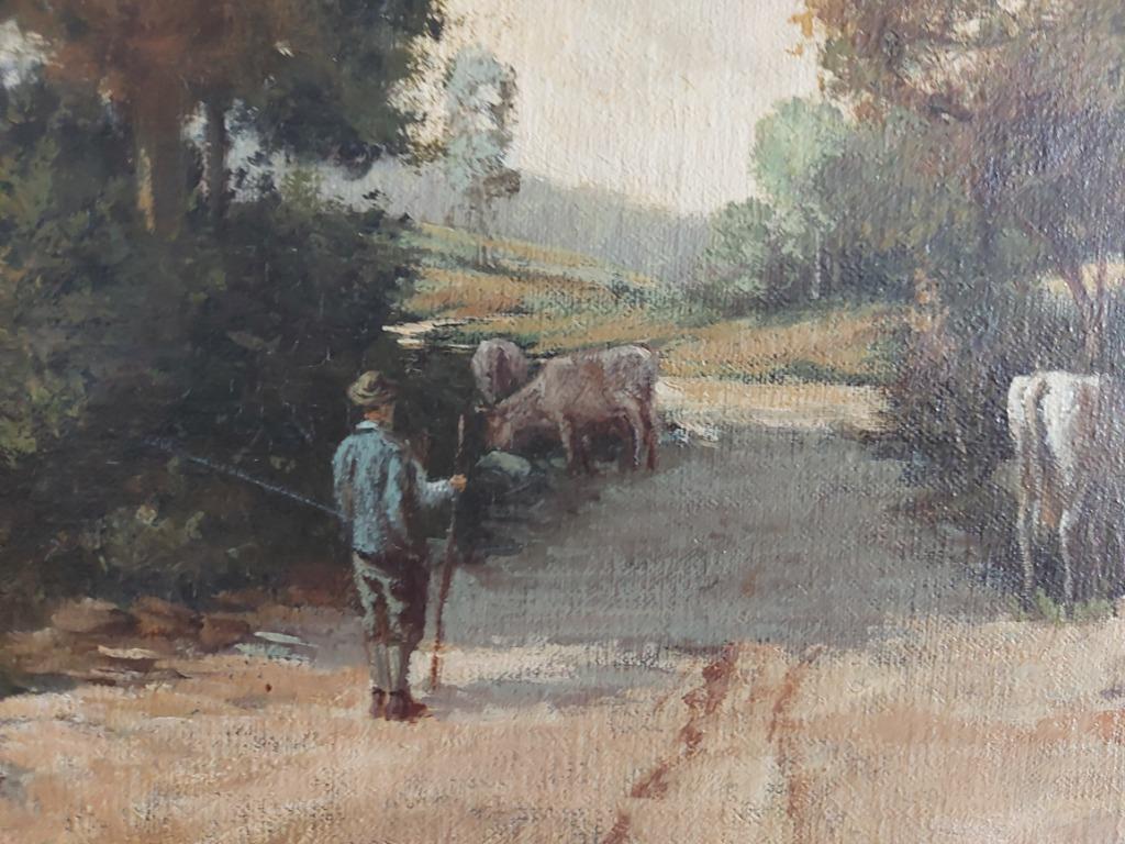 Olieverf op doek  "Peter Motz"    66,5 x76,5cm, Antiquités & Art, Enlèvement