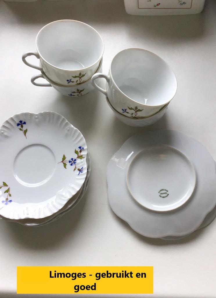4 delig koffie servies Limoges, Ophalen of Verzenden