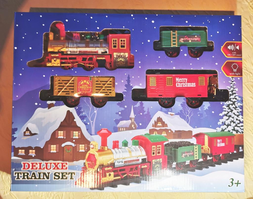 Kersttrein Deluxe train set with music and light, Diversen, Kerst, Ophalen of Verzenden, Nieuw