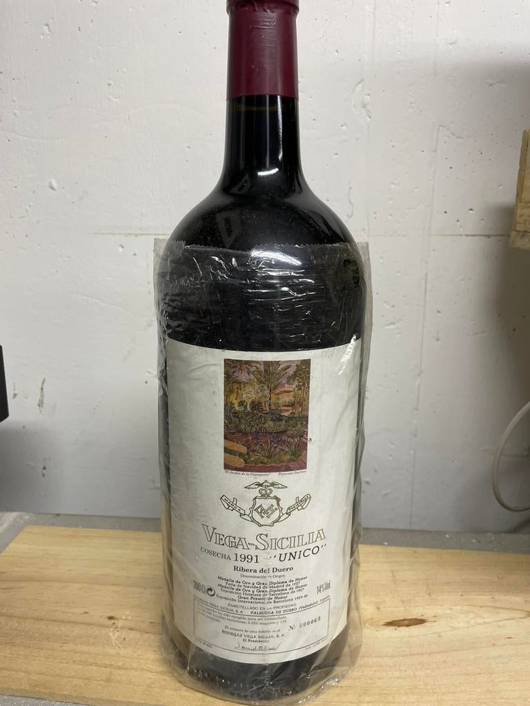 Vega-Sicilia unico 1991 DM (3 litres), Collections, Pleine, Comme neuf, Enlèvement, Vin rouge