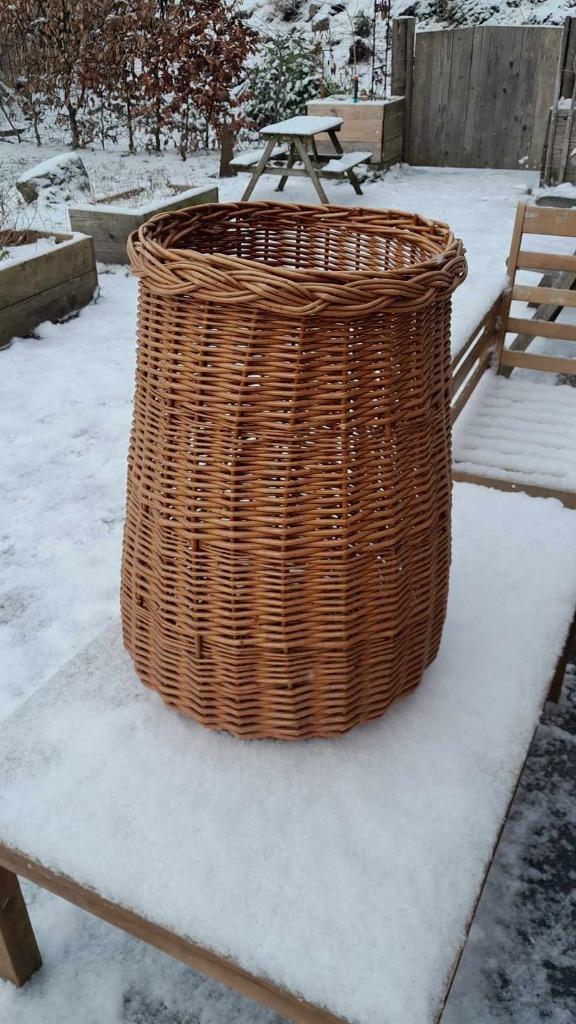 Panier à linge en osier, Osier, Rond, Comme neuf, Enlèvement