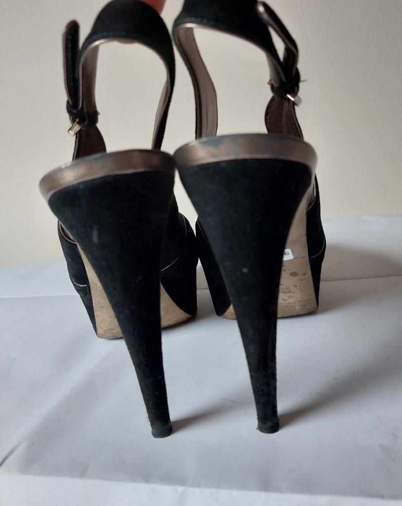 905B* SERGIO ROSSI luxe zwarte volleren sandalen (41), Pumps, Sergio Rossi, Verzenden, Zwart