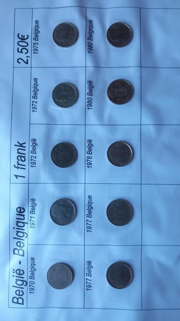 Monnaies belges (62), Enlèvement ou Envoi, Monnaie