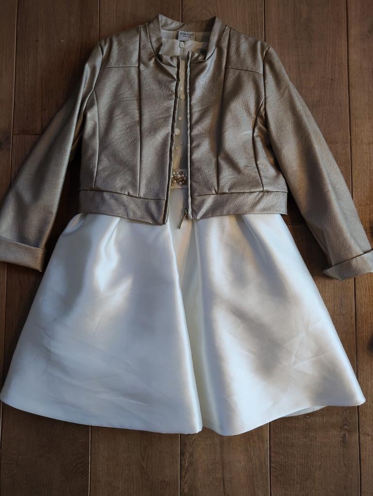 Jurk en blazer Miss Leod 7-8 jaar, Kleding | Dames, Wit, Zo goed als nieuw, Miss Leod, Bruidsmeisjeskleding