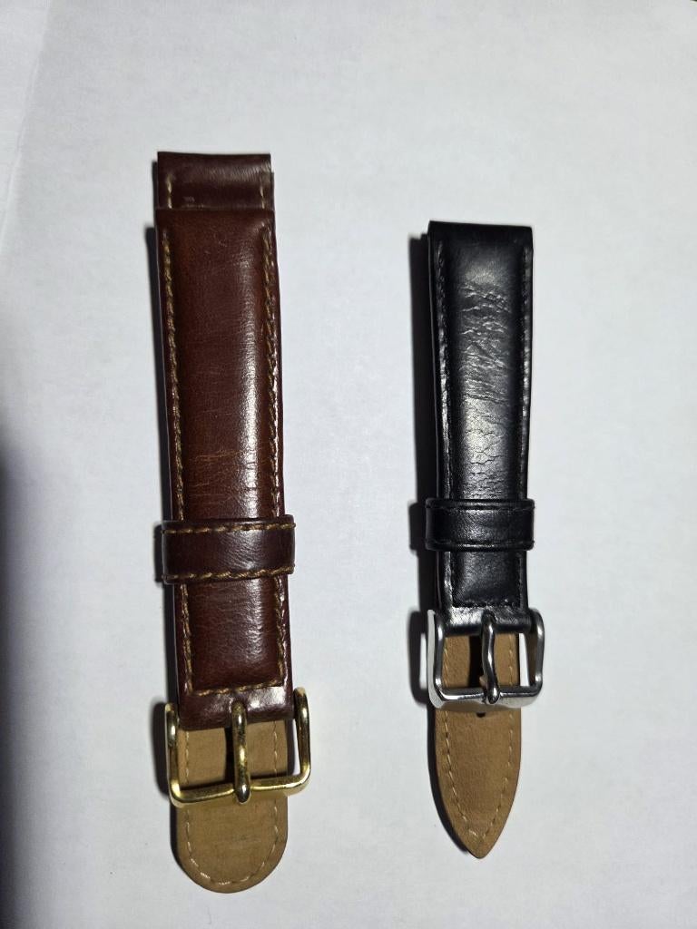 Bracelet de montre Rodania en cuir (18mm ou 20mm), Autres marques, Enlèvement ou Envoi, Cuir, Comme neuf