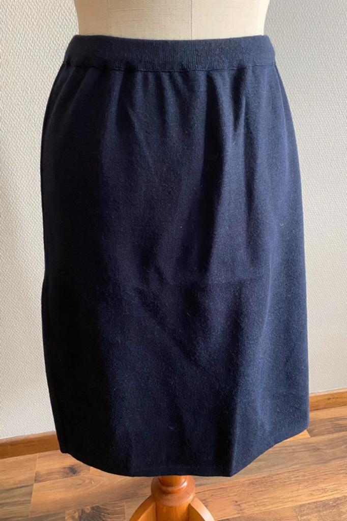Donkerblauwe rok Devernois maat 46, Maat 46/48 (XL) of groter, Zo goed als nieuw, Verzenden, Blauw