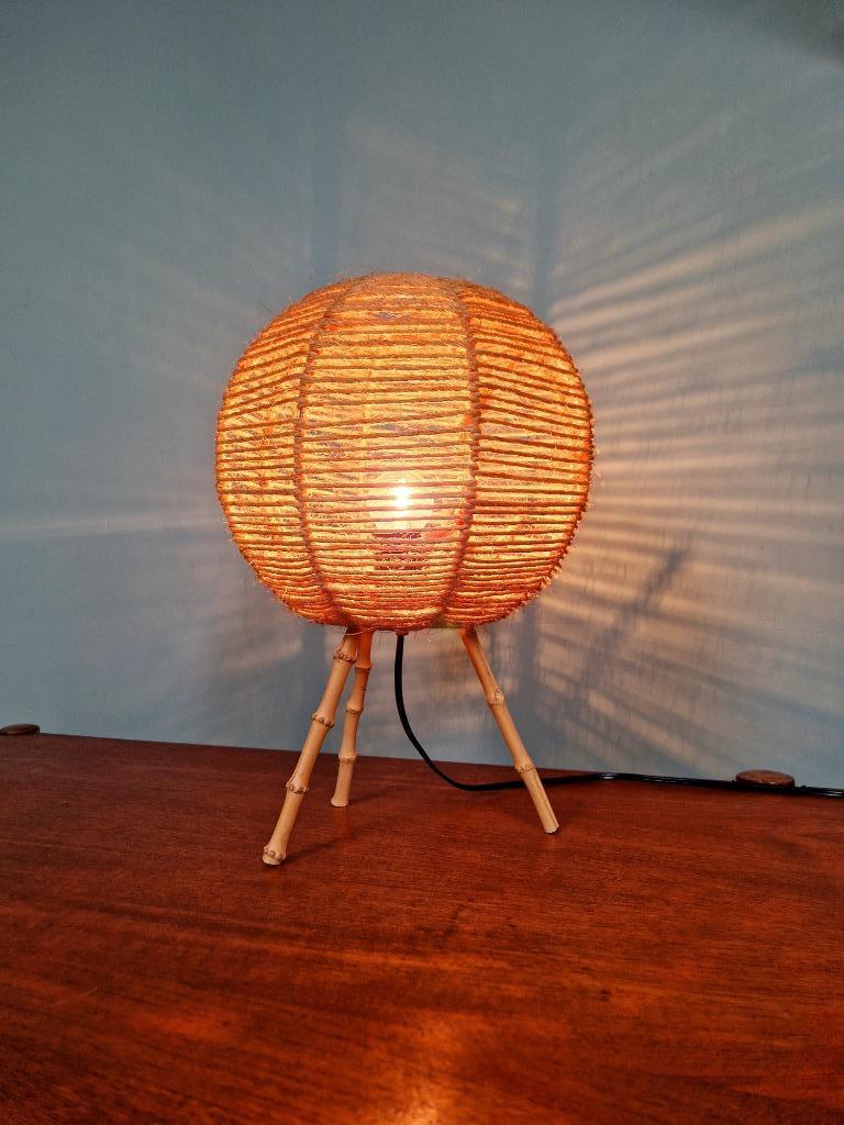 Lampe tripode vintage en corde, années 1960, Enlèvement