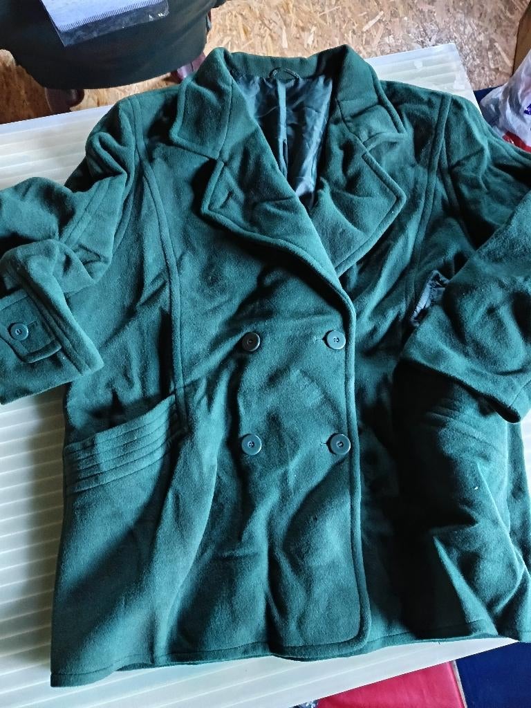 Wollen jas maat 46, Kleding | Dames, Ophalen of Verzenden, Zo goed als nieuw, Maat 46/48 (XL) of groter, Groen