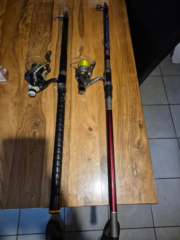 telescoop hengels met molen, Ophalen