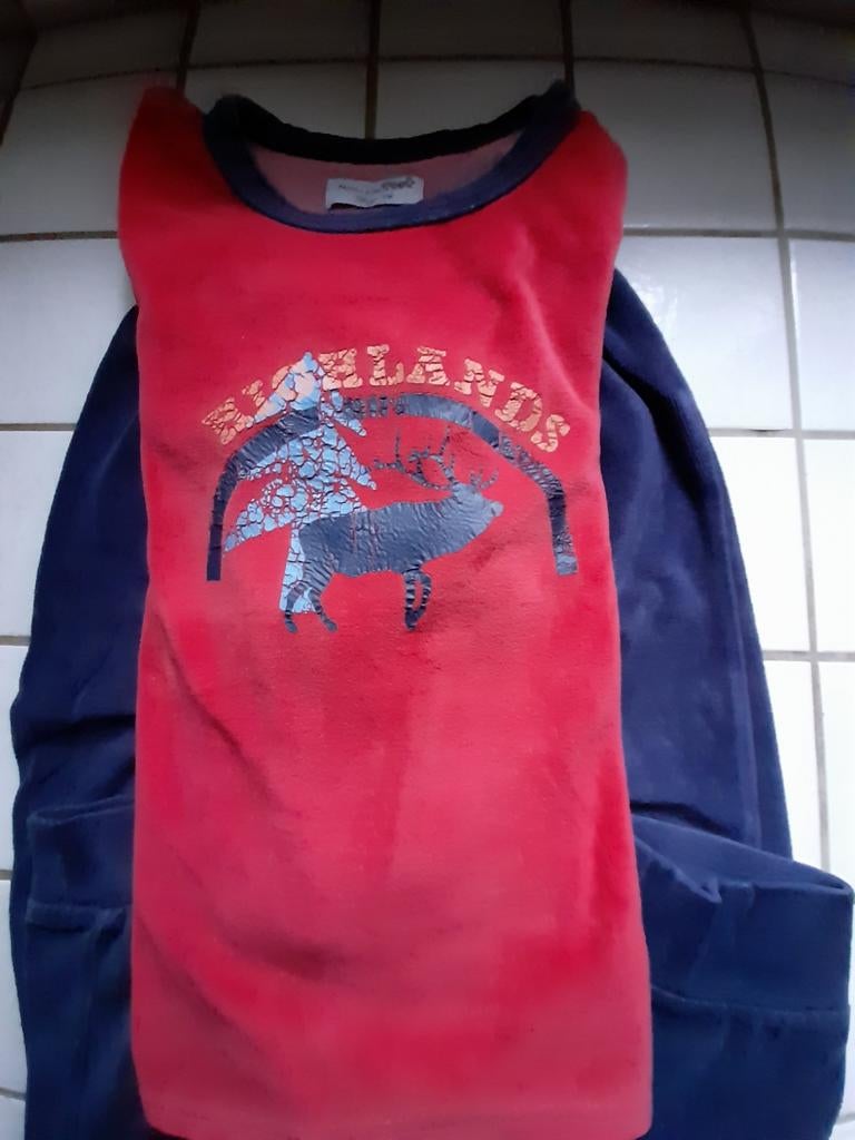 Pyjama en velours pour garçon, 2 pièces, taille 116, Garçon, Enlèvement ou Envoi, Vêtements de nuit ou Sous-vêtements, Utilisé