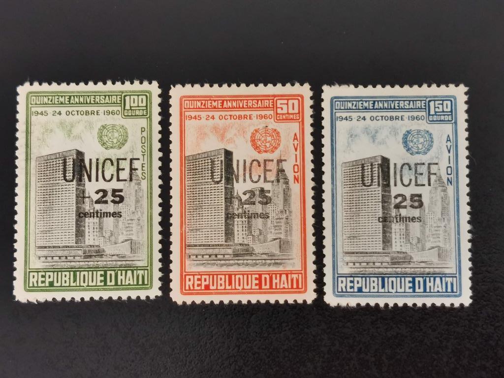 Haiti 1961 - reeks UNO New York met opdruk "UNICEF" **, Postzegels en Munten, Ophalen of Verzenden, Postfris, Midden-Amerika