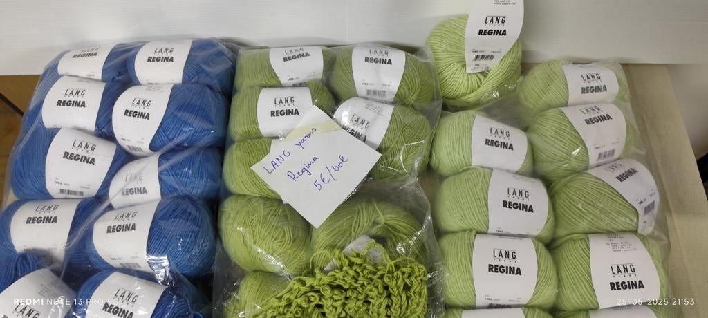 Garens, LANG Yarns REGINA nog 7 stuks licht blauw., Hobby en Vrije tijd, Ophalen, Nieuw