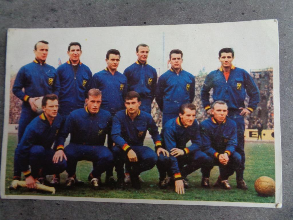VOETBAL   post KAART  team BELGIE RODE DUIVELS 1962/1963, Verzamelen, Ophalen of Verzenden, Zo goed als nieuw