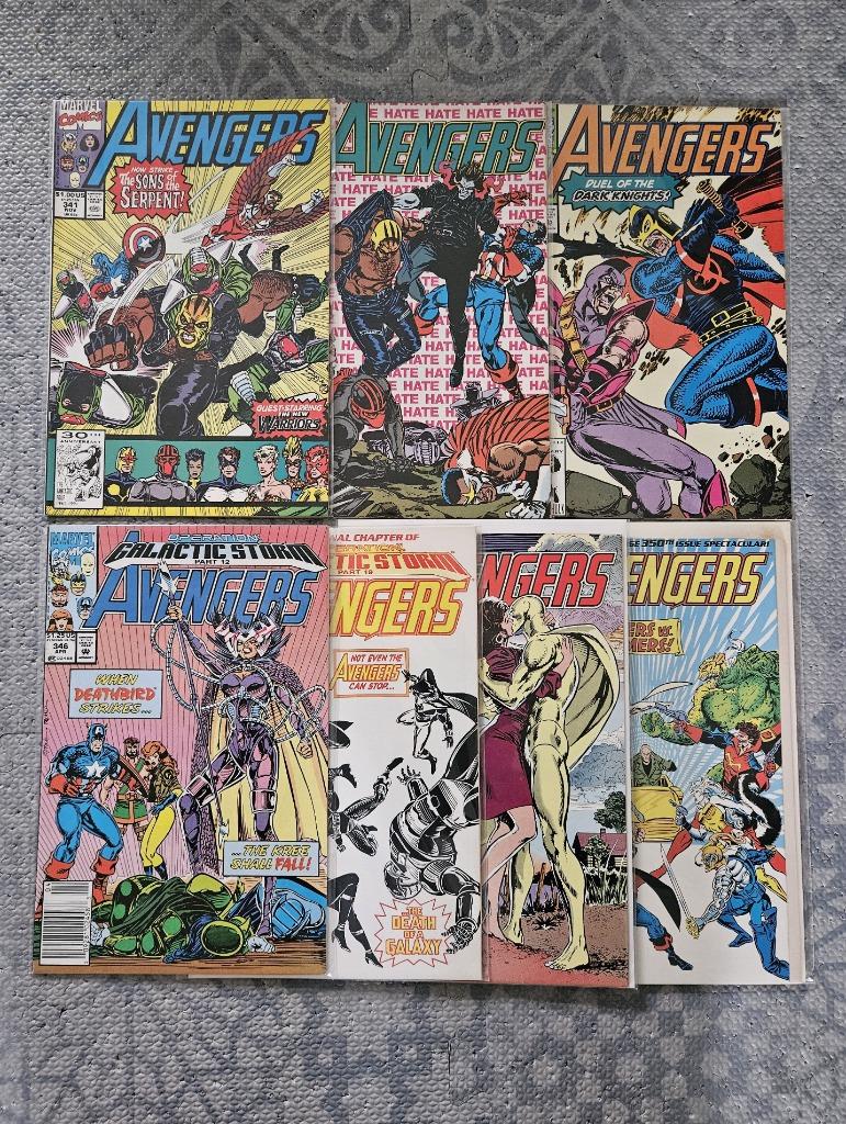 the Avengers #341-342, 344, 346-348 & 350 (1991), Meerdere comics, Ophalen of Verzenden, Gelezen