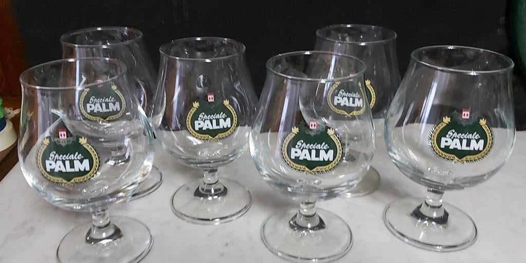 Palm bol glazen 6 stuks, Ophalen of Verzenden, Zo goed als nieuw, Palm