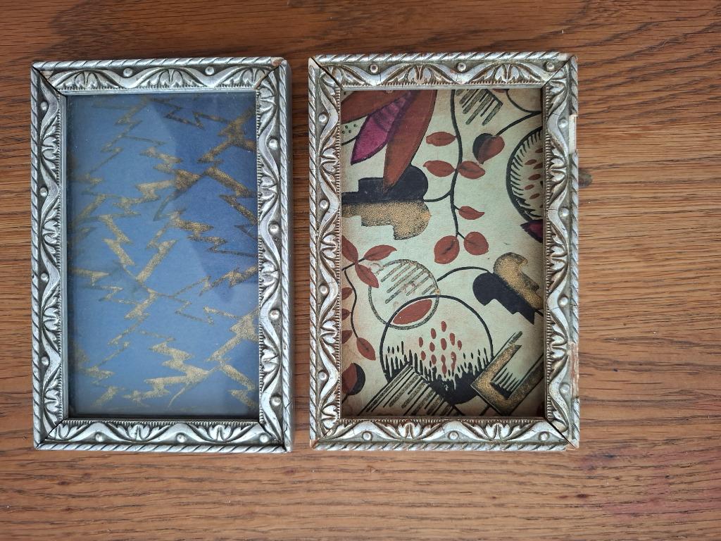 Brocante houten fotolijst zilverkleurig 2 stuks voor 10 euro, Ophalen of Verzenden