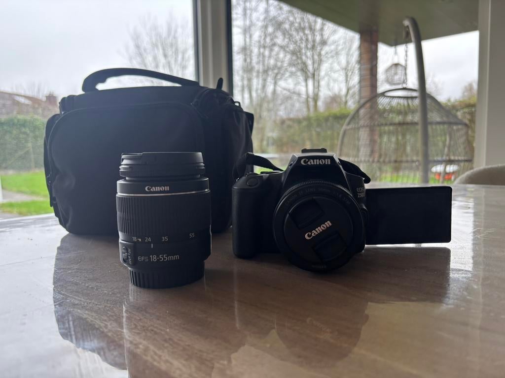 Canon 250d + 18-55mm + 50mm lens, TV, Hi-fi & Vidéo, Appareils photo numériques, Enlèvement, Comme neuf, Canon