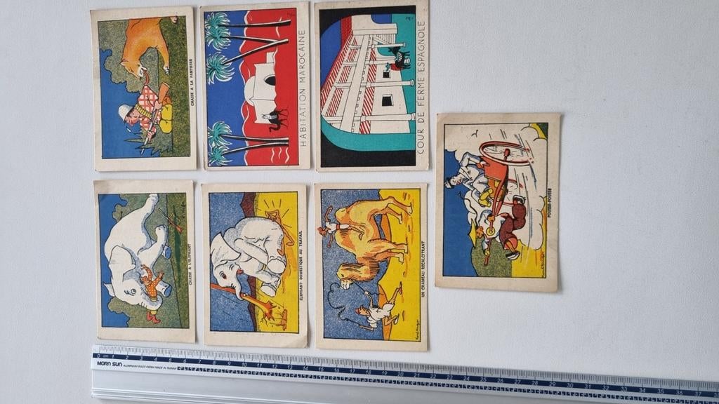 7 vieux chromos à la tisane Cisbey, Enlèvement ou Envoi