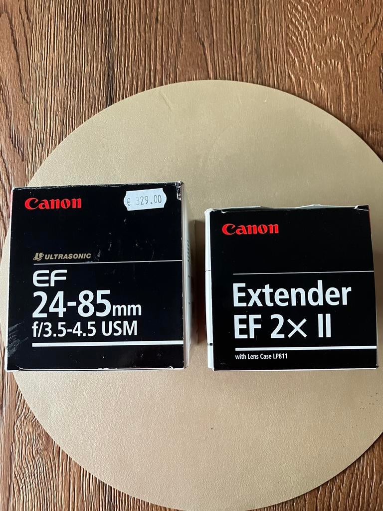 Canon Extender EF 2xII en EF 24-85mm f/3.5-4.5 USM, Ophalen, Nieuw