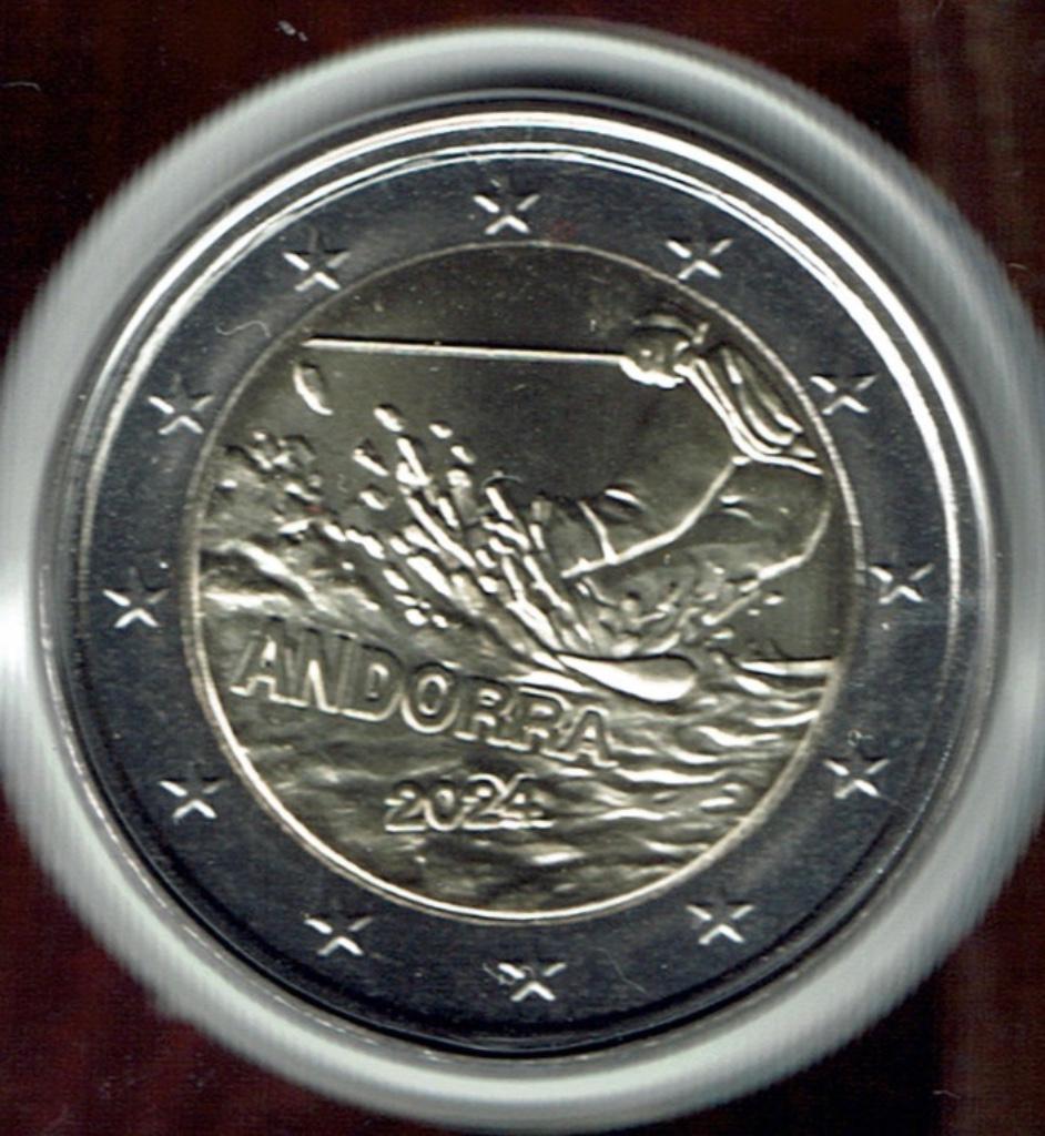 2 euro 2024 Andorra Ski coincard, Verzenden, Overige landen, 2 euro, Losse munt