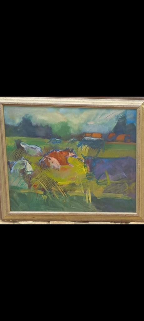 Koeien in landschap Daniele Van Snick, Antiek en Kunst, Ophalen of Verzenden