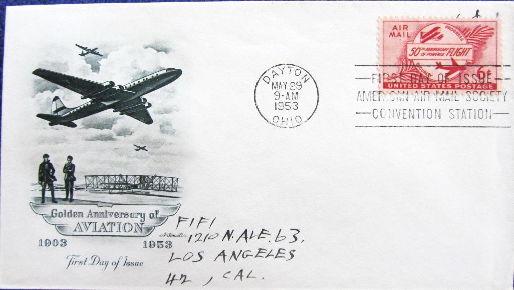 FIRST DAY COVER- THEMA- VLIEGTUIGEN  1953, Ophalen of Verzenden, Vliegtuigen