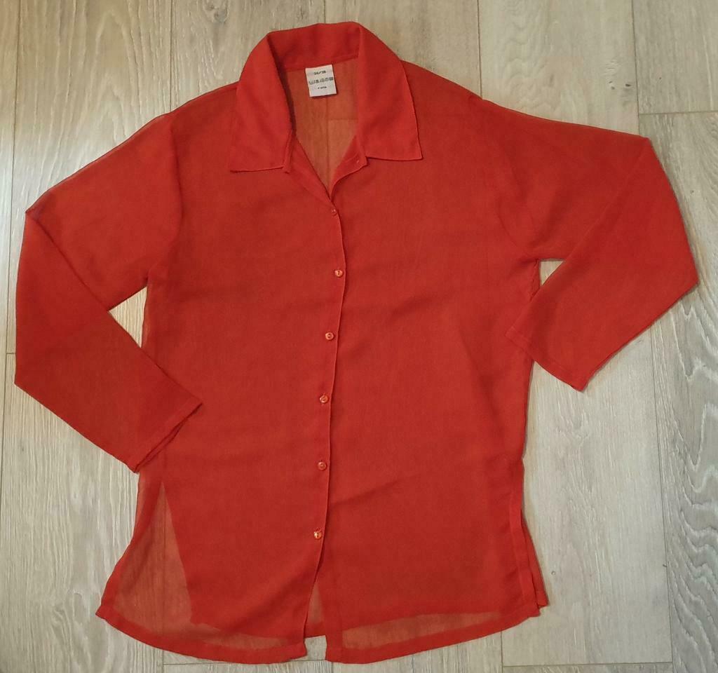 Oranje transparante blouse, Ophalen of Verzenden, Zo goed als nieuw, Maat 34 (XS) of kleiner, Oranje