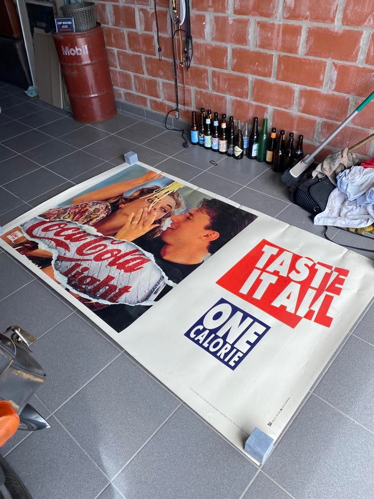 Grande affiche de Coca Cola, Collections, Enlèvement ou Envoi, Utilisé, Panneau publicitaire