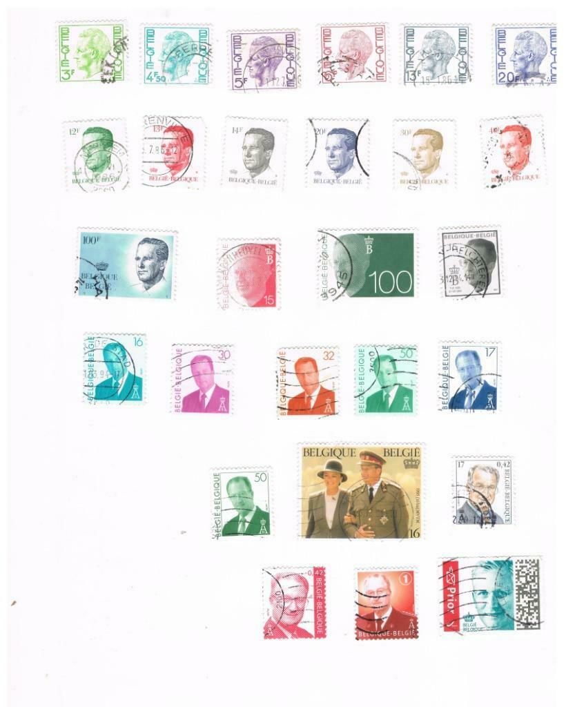 27 timbres Belgique roi, Timbres & Monnaies, Timbres | Europe | Belgique, Enlèvement ou Envoi, Affranchi