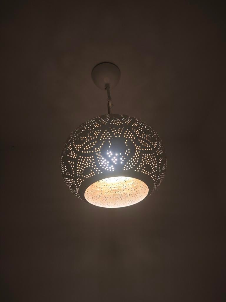 Oosterse filigrain hanglamp - wit/goud, Ophalen, Zo goed als nieuw, Metaal