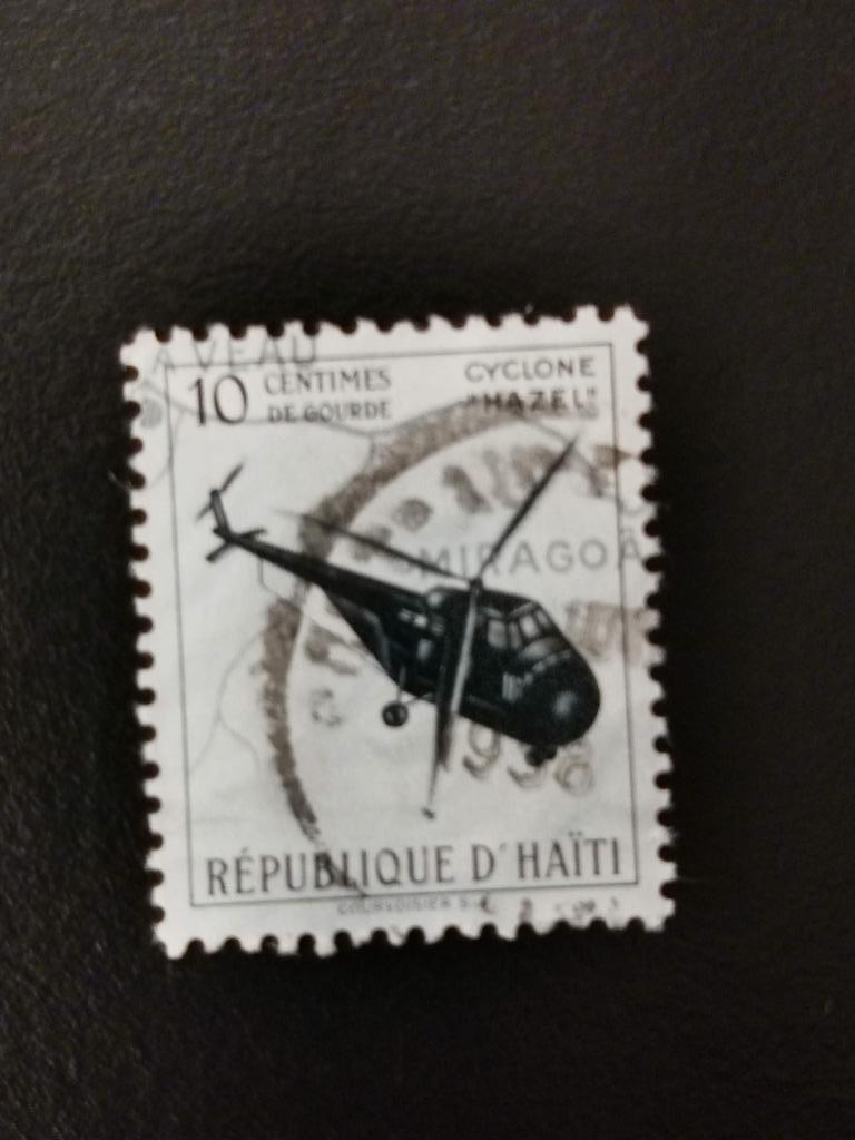 Haïti 1955 - charge aérienne - secours aux ouragans - hélico, Enlèvement ou Envoi, Affranchi, Avions