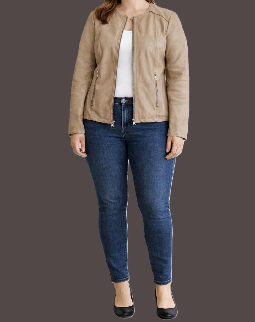 Arma Collection leren jasje maat 42, Kleding | Dames, Ophalen of Verzenden, Zo goed als nieuw, Maat 42/44 (L), Beige