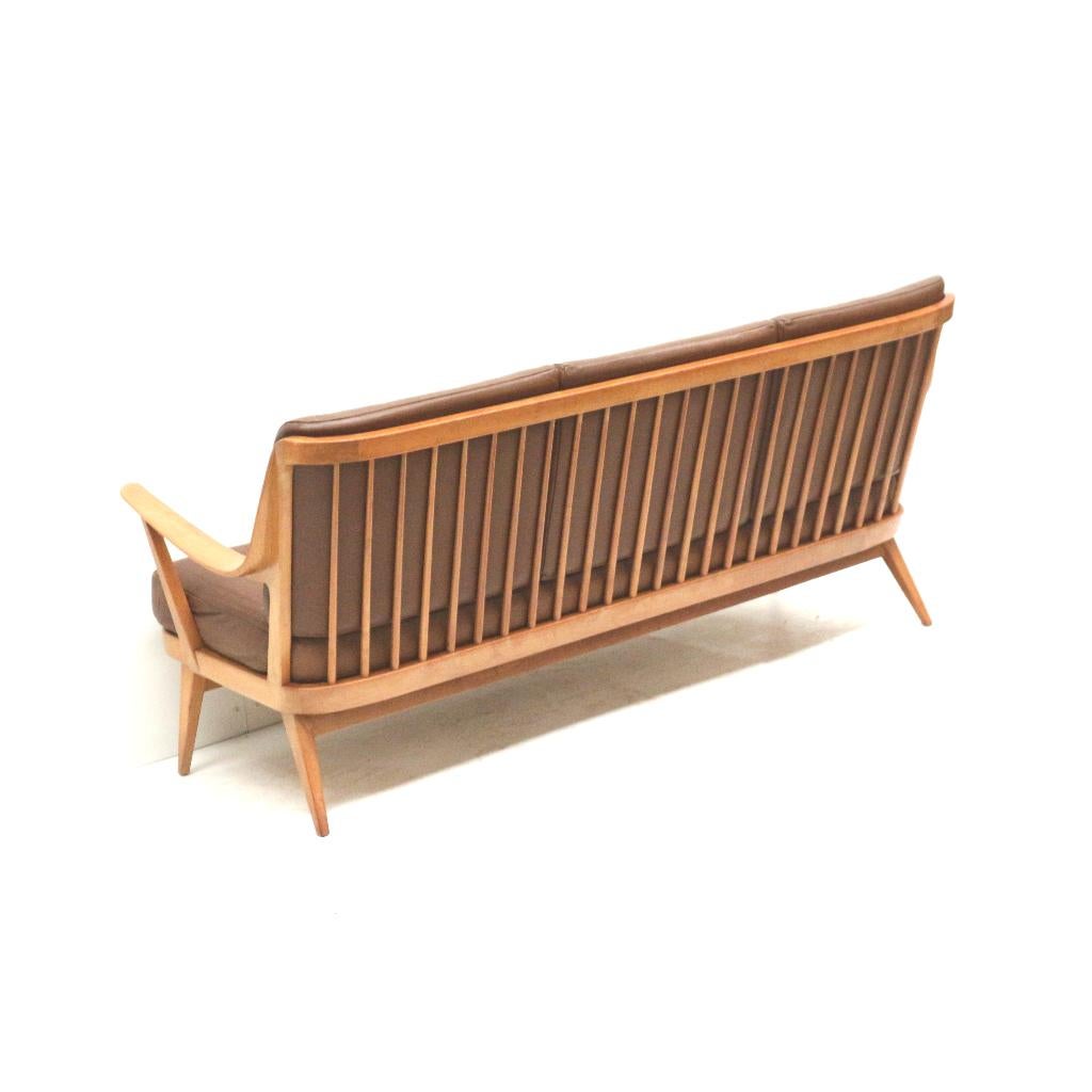 Vintage 3-zits bank jaren '60 '70 midcentury design retro, Huis en Inrichting, Zetels | Zetels, Verzenden