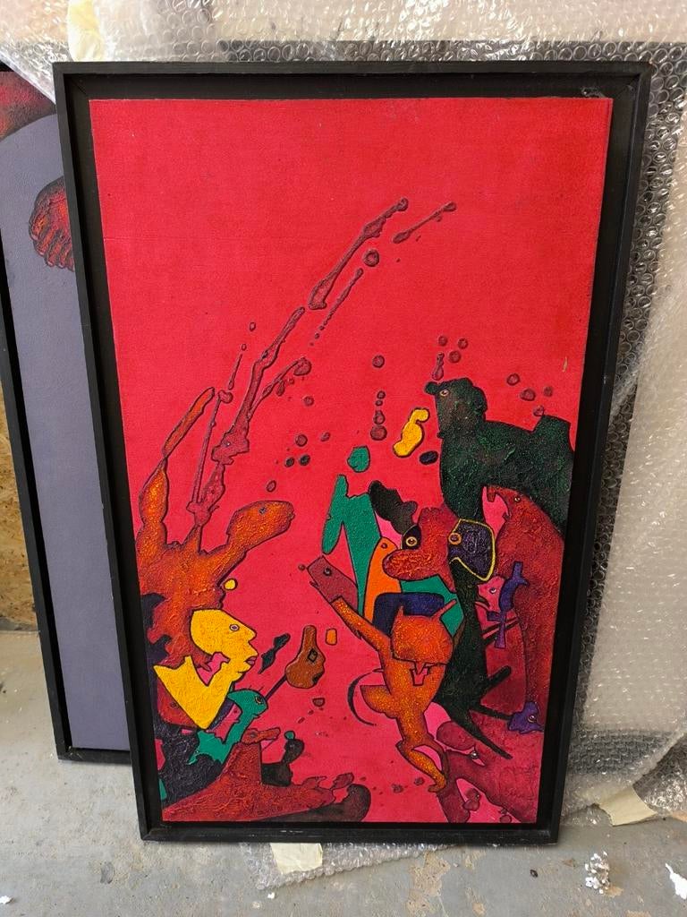 Peinture de Roland Lavianne. 40/70. Faire une offre., Antiquités & Art, Art | Peinture | Moderne, Enlèvement ou Envoi