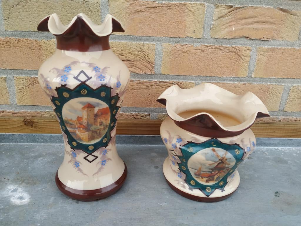 Antiquité vintage deux beaux vases opaline (?), Enlèvement