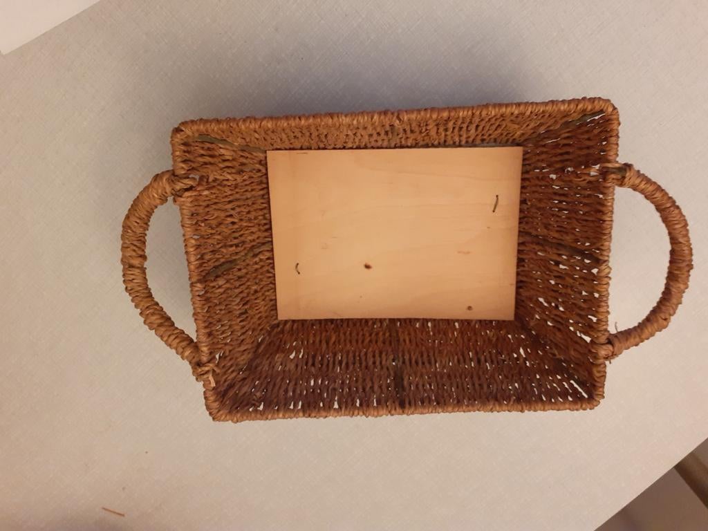 Corbeille en osier avec oreilles., Enlèvement ou Envoi, Comme neuf, Panier
