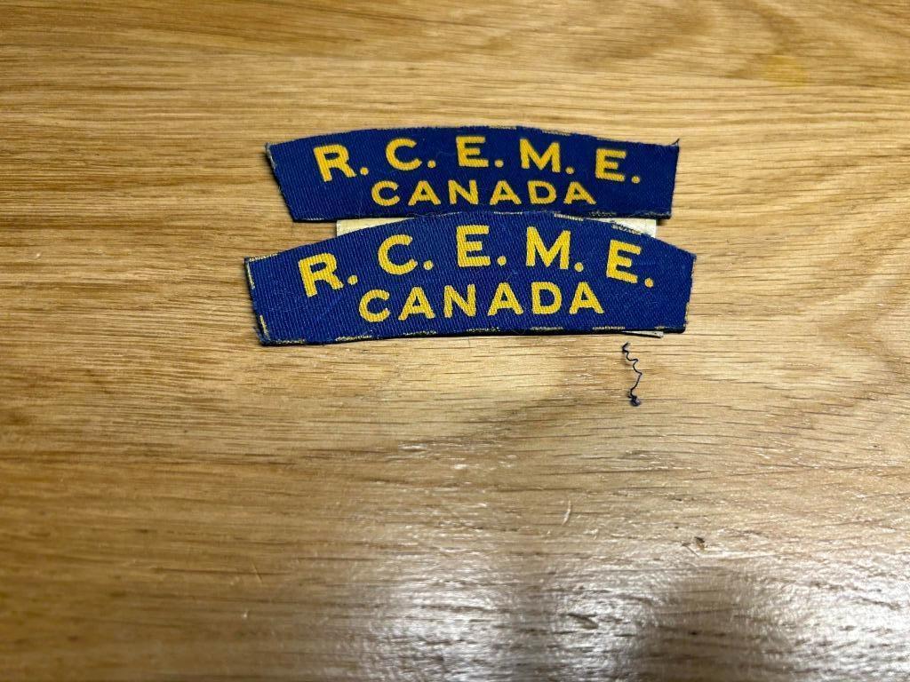 WWII couple d'insigne R.C.E.M.E. canadien, Collections, Objets militaires | Seconde Guerre mondiale, Envoi, Autres, Autres types