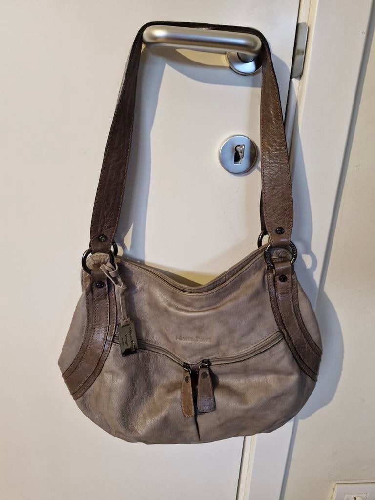 De echte Marta Ponti schoudertas leder NIEUWSTAAT, Enlèvement ou Envoi, Comme neuf, Brun, Sac à main