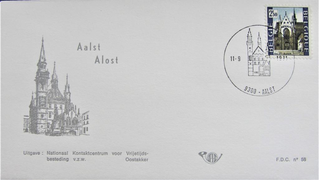 FDC TOERISME- AALST, Ophalen of Verzenden, Gestempeld, Plaats of Gebouw