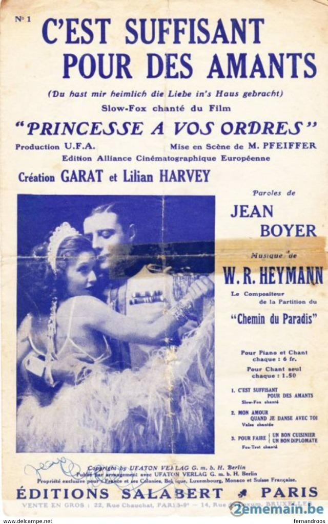 C  EST SUFFISANT POUR DES AMANTS  PARTITION MUSICALE, Enlèvement ou Envoi, Utilisé, Thème