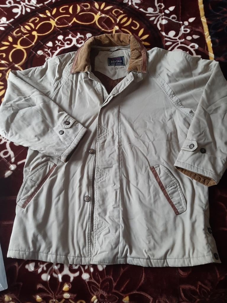 Qulity men's wear parka jas dik stof voor de winter  L/XL, Ophalen, Beige