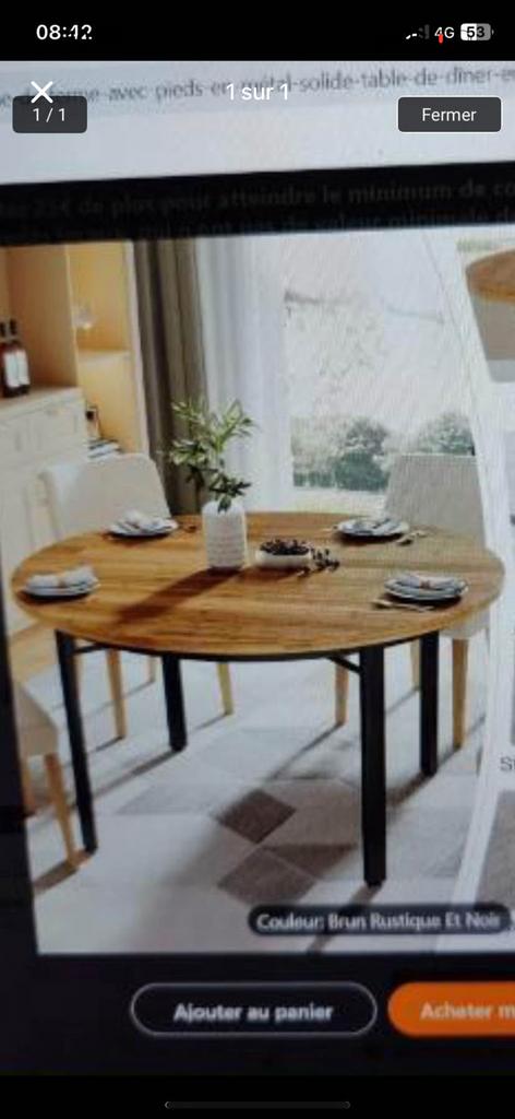 Table neuve, Enlèvement, Comme neuf