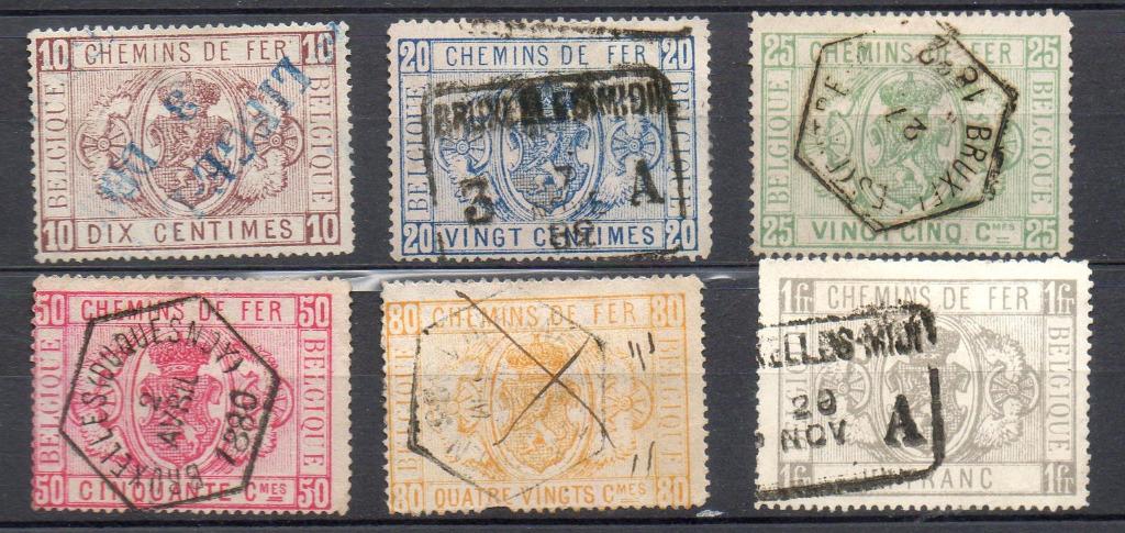 Année 1879- 82 : Chemin de fer : CF1- CF6 obli. / TR1-TR6 Ob, Ophalen of Verzenden
