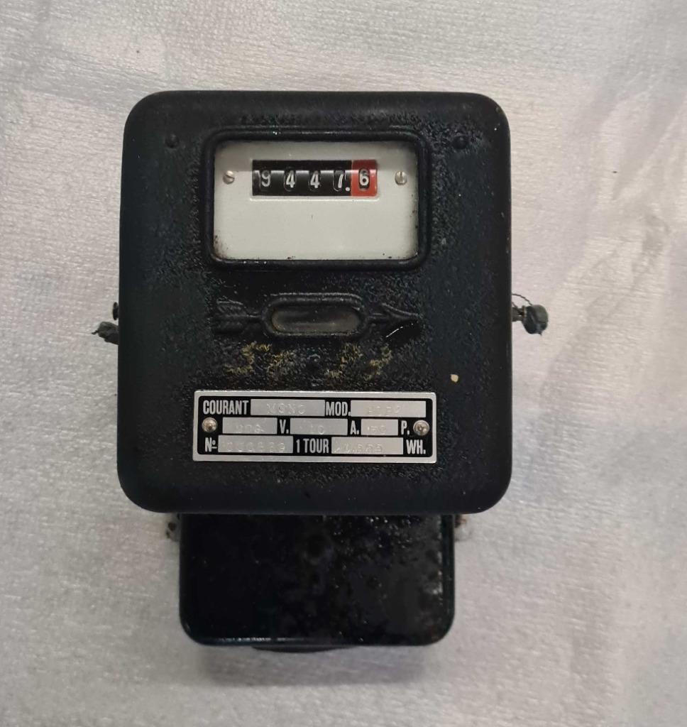 Electriciteitsmeter Analoog 220V Vintage, Enlèvement ou Envoi, Utilisé, Électricité