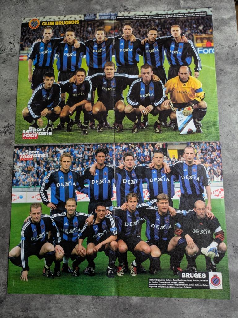 VOETBAL POSTER 2X TEAM CLUB BRUGGE, Verzenden, Zo goed als nieuw