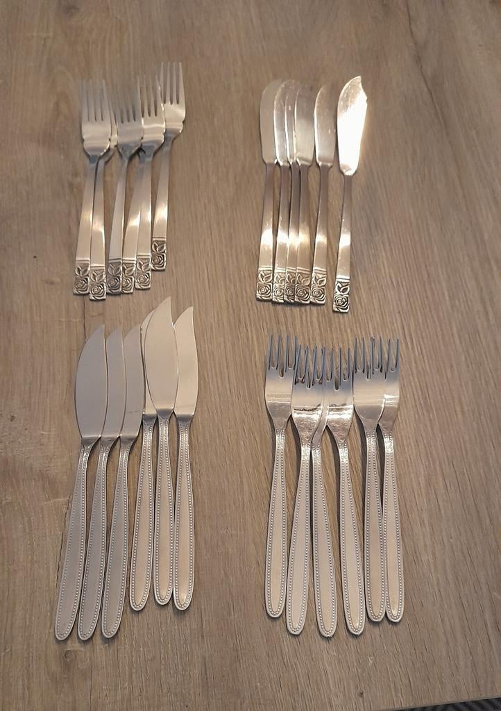 12 visvorken en 12 vismessen, Huis en Inrichting, Ophalen, Gebruikt